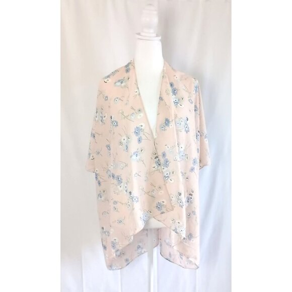 All Jazzed Up Free Fit Pink Floral Kimono Women’s NWT Lightweight Sheer Coverup - Picture 1 of 6